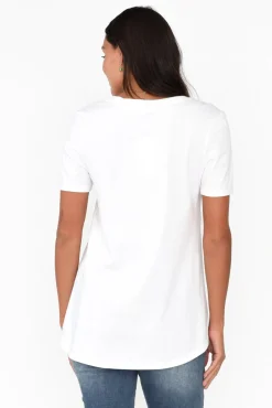 Cotton Tops<Betty Basics Luella White Cotton Tee