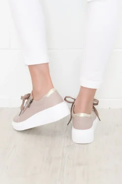 Leather Sneakers<Bay Lane Luxe Nude Leather Sneaker
