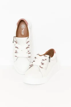 White Sneakers<Bay Lane Luxe White Leather Sneaker
