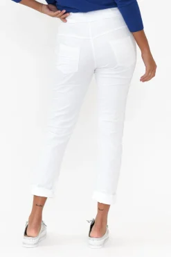 Pants<La Strada Lyle White Cotton Blend Stretch Pant