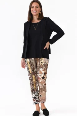 Jackets<Italian Star Maha Black Cotton Relaxed Blazer