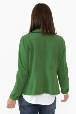 Jackets<Italian Star Maha Green Cotton Relaxed Blazer