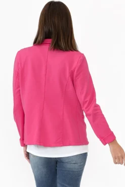 Jackets<Italian Star Maha Hot Pink Cotton Relaxed Blazer