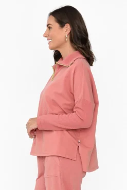 Cotton Tops<One Ten Willow Malak Blush Half Zip Jumper