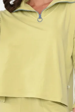 Cotton Tops<One Ten Willow Malak Green Half Zip Jumper