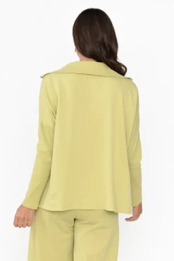 Cotton Tops<One Ten Willow Malak Green Half Zip Jumper