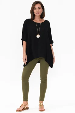 Sleeved Tops<Slate the Label Mali Black Drape Top