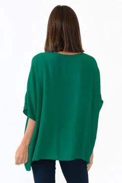 Sleeved Tops<Slate the Label Mali Forest Green Drape Top