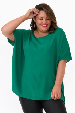 Sleeved Tops<Slate the Label Mali Forest Green Drape Top