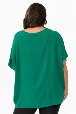Sleeved Tops<Slate the Label Mali Forest Green Drape Top