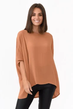 Sleeved Tops<Slate the Label Mali Tan Drape Top
