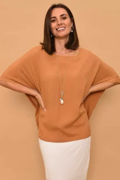 Sleeved Tops<Slate the Label Mali Tan Drape Top