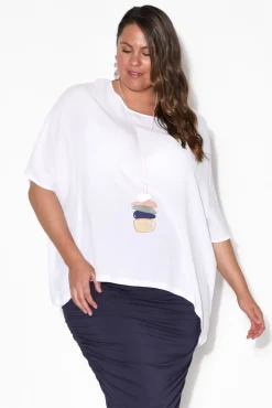 Sleeved Tops<Slate the Label Mali White Drape Top