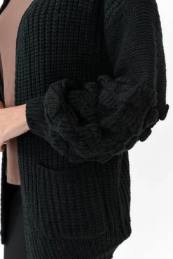 Knitwear<Willow Tree Malone Black Knit Cardigan