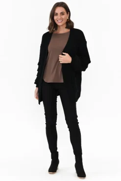 Knitwear<Willow Tree Malone Black Knit Cardigan