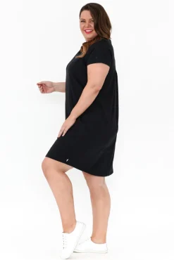 Cotton Dresses<One Ten Willow Mandy Black Cotton Tee Dress