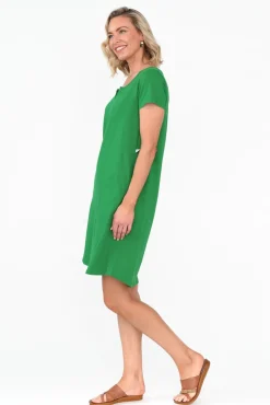 Cotton Dresses<One Ten Willow Mandy Green Cotton Tee Dress
