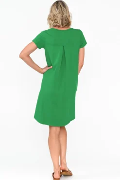 Cotton Dresses<One Ten Willow Mandy Green Cotton Tee Dress