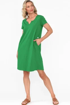 Cotton Dresses<One Ten Willow Mandy Green Cotton Tee Dress