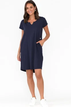 Cotton Dresses<One Ten Willow Mandy Navy Cotton Tee Dress