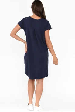 Cotton Dresses<One Ten Willow Mandy Navy Cotton Tee Dress