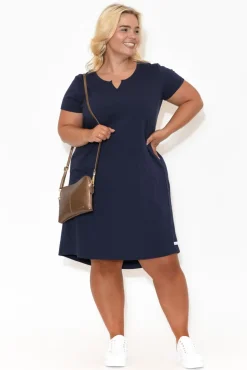 Cotton Dresses<One Ten Willow Mandy Navy Cotton Tee Dress