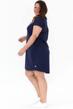 Cotton Dresses<One Ten Willow Mandy Navy Cotton Tee Dress