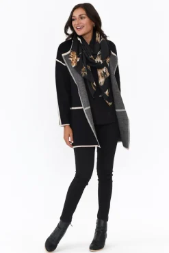 Cardigans<Willow Tree Marcus Black Cotton Cardigan