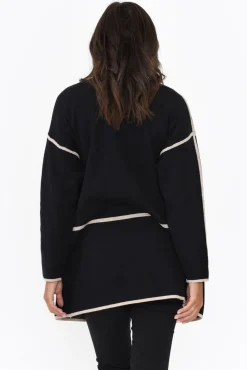 Cardigans<Willow Tree Marcus Black Cotton Cardigan