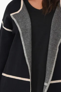 Cardigans<Willow Tree Marcus Black Cotton Cardigan