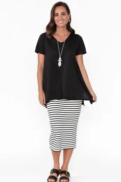 Cotton Tops<Tirelli Marcy Black Drape Cotton Top