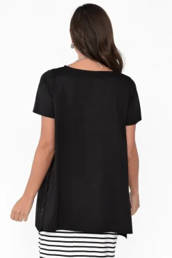 Cotton Tops<Tirelli Marcy Black Drape Cotton Top