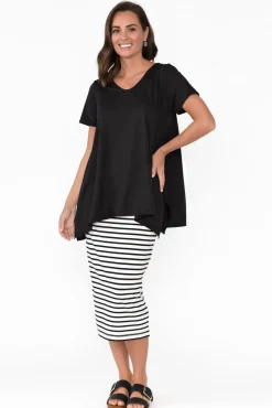 Cotton Tops<Tirelli Marcy Black Drape Cotton Top