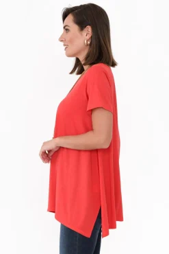 Cotton Tops<Tirelli Marcy Red Drape Cotton Top