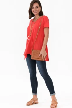 Cotton Tops<Tirelli Marcy Red Drape Cotton Top
