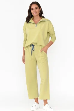 Pants<One Ten Willow Mariam Green Relaxed Track Pant