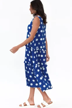 Midi Dresses<Threadz Marissa Cobalt Spot Frill Dress
