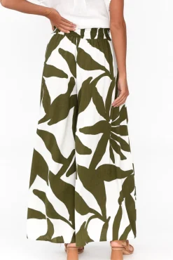 Pants<Label Of Love Marit Green Leaf Wide Leg Pant