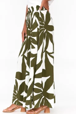 Pants<Label Of Love Marit Green Leaf Wide Leg Pant