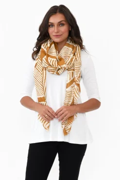 Scarves<Lemon Tree Marlene Orange Abstract Scarf