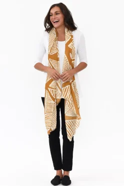 Scarves<Lemon Tree Marlene Orange Abstract Scarf