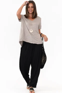 Cotton Tops<Cotton Village Marley Oat Crinkle Cotton Short Sleeve Top