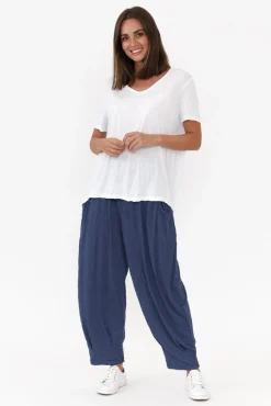 Cotton Tops<Cotton Village Marley White Crinkle Cotton Short Sleeve Top