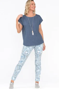 Cotton Tops<Cafe Latte Marlin Blue Wash Cotton Tee