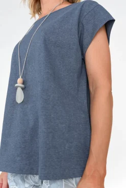 Cotton Tops<Cafe Latte Marlin Blue Wash Cotton Tee