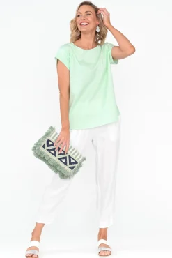 Cotton Tops<Cafe Latte Marlin Green Wash Cotton Tee