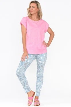 Cotton Tops<Cafe Latte Marlin Pink Wash Cotton Tee