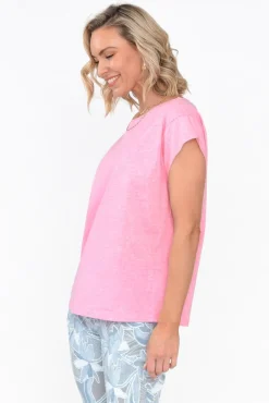 Cotton Tops<Cafe Latte Marlin Pink Wash Cotton Tee