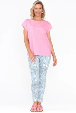 Cotton Tops<Cafe Latte Marlin Pink Wash Cotton Tee