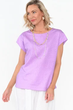 Cotton Tops<Cafe Latte Marlin Purple Wash Cotton Tee